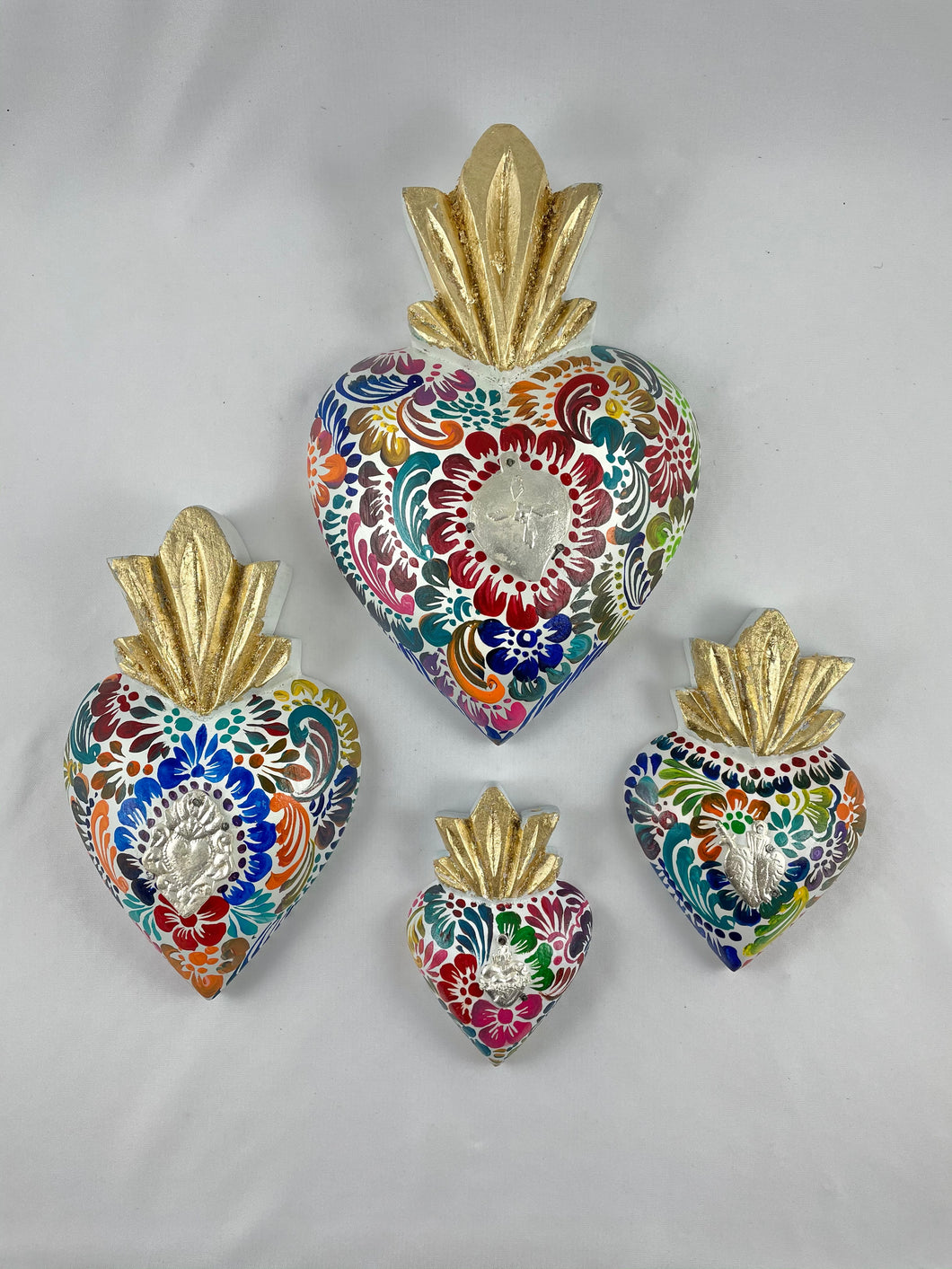 Corazones Blanco Decorados / Decorated White Hearts